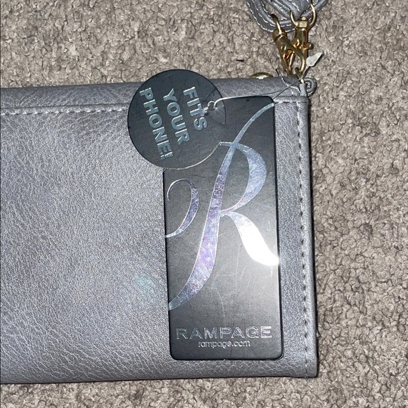 NWT Rampage Gray Crossbody Bag with Gold Accents - Picture 4 of 7